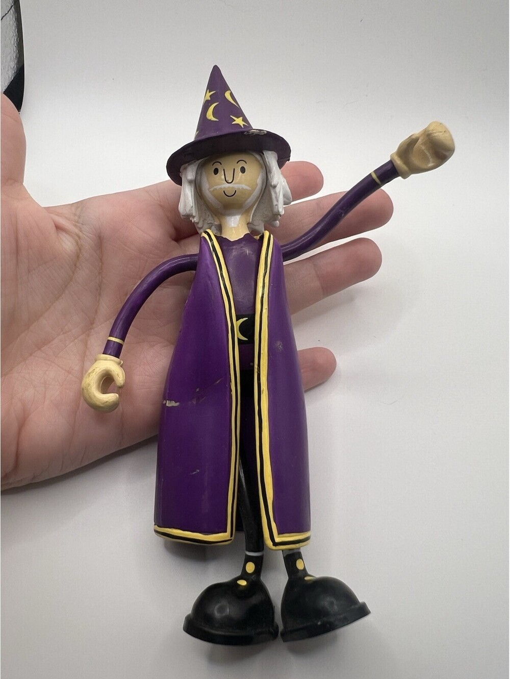BENDOS Kid Galaxy 7" Poseable Purple Hocus Pocus Wizard White Hair